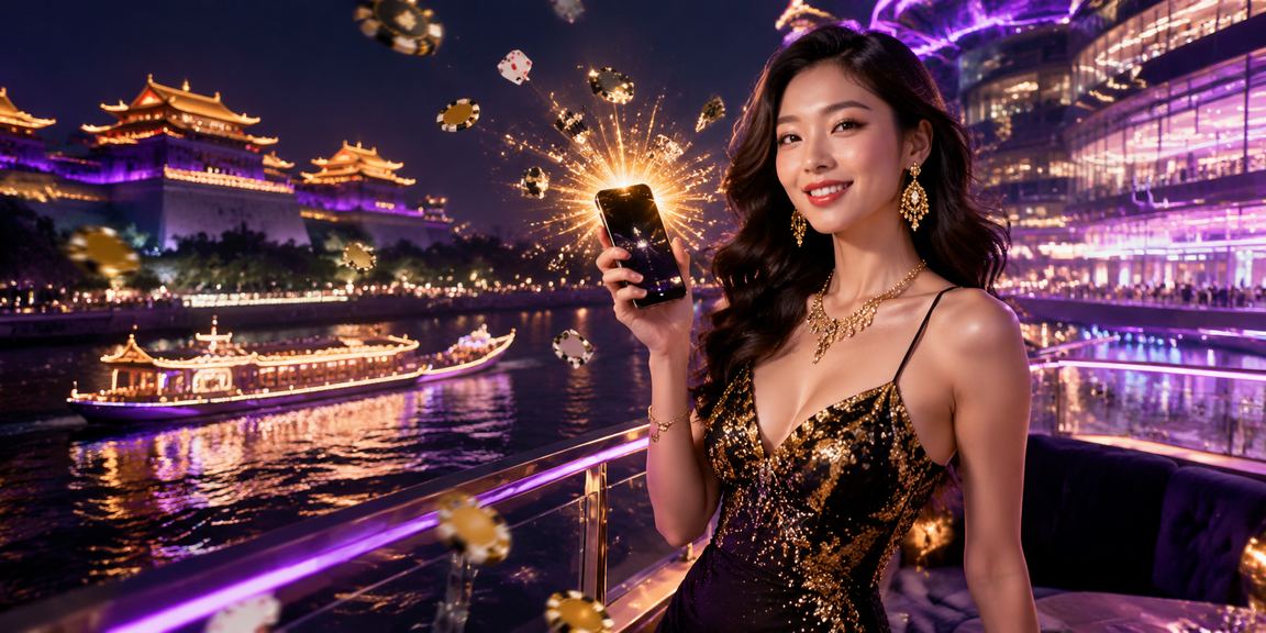 Không gian giải trí casino Việt Nam với đèn neon và màn hình hiển thị tỷ lệ cược